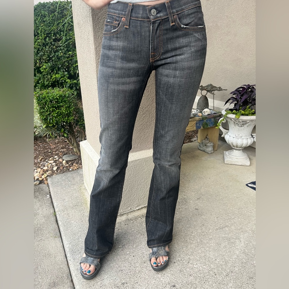 7 for all mankind jeans. Bootcut. Size 25. Gray wash.